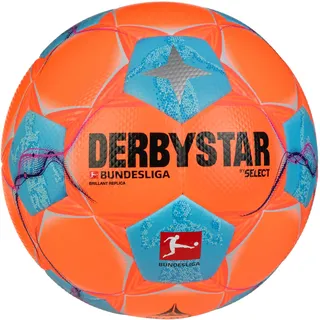 derbystar Bundesliga Brillant High Visible Fußball Trainingsball 2024/25 orange/blau/pink 5