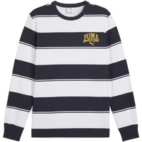Puma Herren Class Striped AOP Crew TR Crew-Sweatshirts, New Navy, L