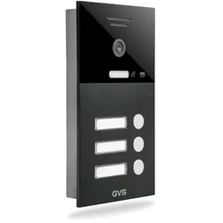 GVS - 3-Familienhaus IP Video Türsprechanlage AVS1368A - Mit 3x7 Zoll Monitor, App, HD-Kamera & Türöffner Funktion