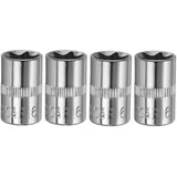 QUARKZMAN 3/8" x E16 Torx Bit Set, 4 Stück Torx Nuss Set Schrauber Sechskant Steckschlüsseleinsätze, Antrieb Tiefnuss Stern-Stecknuss für Auto Reparaturen Hauswartung DIY Handarbeit