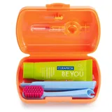 Curaprox Travel Kit – CS 5460 Zahnbürste mit „Be You“ Zahnpasta | 2 CPS Prime Interdentalbürsten 07 und 09 | Mundpflege-Set 9,5 x 6 cm | Pink | Made in Switzerland