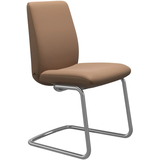 Polsterstuhl STRESSLESS "Laurel", braun (latte batick, chrom matt), B:53cm H:92cm T:59cm, Leder BATICK: BATICK ist ein leicht korrigiertes, durchgefärbtes und genarbtes Möbelleder, bei dem die meisten Unebenheiten und Spuren in der Regel entfernt wurden., Stühle, Polsterstuhl, Low Back, Größe L, mit Beinen aus Stahl in Chrom matt