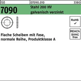 F. REYHER Nchfg. GmbH & Co. KG Unterlegscheibe ISO 7090 m.Fase 64 Stahl 200 HV galvanisch verzinkt 5 Stück