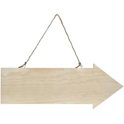 Schild "Pfeil" aus Holz, 40 x 14 cm, 2 Stück
