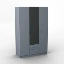 masseno Drehtürenschrank PINELLO 120 x 195 x 55 cm Grau