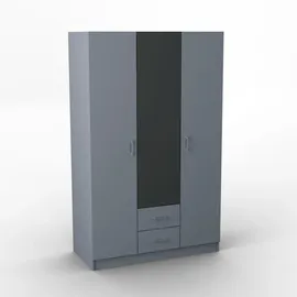 masseno Drehtürenschrank PINELLO 120 x 195 x 55 cm Grau