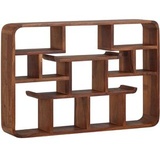 Wohnling Wandregal WL6.529, sheesham, 80 x 55 x 15cm, 10 Fächer, aus Massivholz