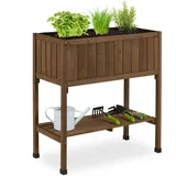 Relaxdays Hochbeet aus Tannenholz braun