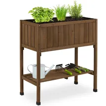Relaxdays Hochbeet aus Tannenholz braun