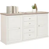 Hom ́in Sideboard 160 x 89 x 43 cm Grau / Weiß