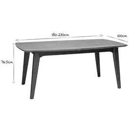 miliboo Skandinavischer Esstisch ausziehbar Eichenfurnier B 180-230 cm FIFTIES