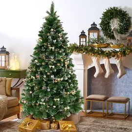 QLS Künstlicher Weihnachtsbaum Tannenbaum Ständer Christbaum Kiefer NK9 250 cm 7614 - Grün