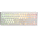 Ducky One 3 Pure White TKL Gaming Tastatur, RGB LED - MX-Red (US)