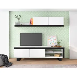 SKRAUT HOME WOHNWAND Idem weiß, schwarz, 180/40/200cm