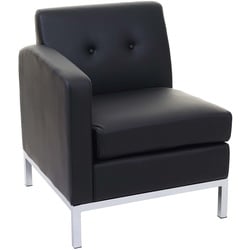 Sessel HWC-C19, Modular-Sofa Seitenteil links mit Armlehne, erweiterbar Kunstleder ~ schwarz