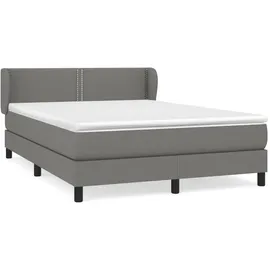 vidaXL Boxspringbett mit Matratze Dunkelgrau 140x200 cm Stoff