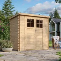 TIMBELA Gartenhaus M311F+M311G 1,42 x 2,04 m Braun