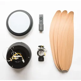 Pepeo Bayu 122 cm Deckenventilator braun mit Licht inkl. Fernbedienung