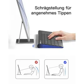 Inateck Tablet Tastatur, 2-IN-1 Ziffernblock&TouchpadVersteckter Ständer, 3 BT-Kanäle, 7-Farben Hintergrundbeleuchtung,Kompatibel mit iPadOS/Samsung/Android/Windows