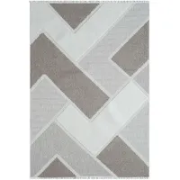 Carpet City Teppich Kurzflor Wohnzimmer - Beige, - 120x170