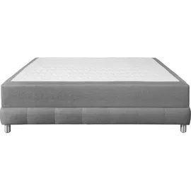Home Affaire Boxspringbett HOME AFFAIRE "Vaasa", grau, B:146cm L:206cm, Komplettbetten, Boxspringbett, für Dachschrägen geeignet, inkl. Bettkasten und Topper