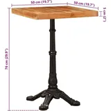 vidaXL Bistrotisch 50 x 50 x 76 cm Braun