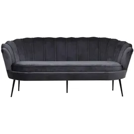 VCM ebuy24 Sofa 3 Personen velour grau.