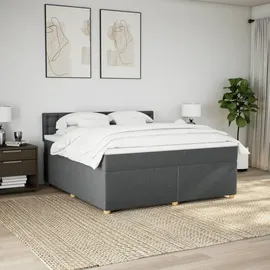 vidaXL Boxspringbett 180 x 200 cm Dunkelgrau