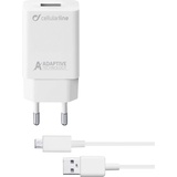 Cellular Line Cellularline Adaptive Fast Charger Kit 15W Micro-USB Samsung weiß (ACHSMKIT15WMUSBW)