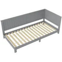 Tongtong Einzelbett Schlafsofa, Einzeltagesbett aus Holz, Kinderbett, Ohne Matratze, 90*200 cm, grau grau