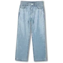 DKNY für Mädchen. D62334 Jeans verstellbare Taille blau (4Años= 102cm), Lässig, Baumwolle, Denim, Kinderbekleidung