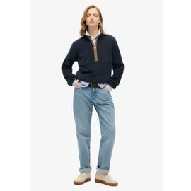 Superdry Damen. Estate Fleecejacke mit halblangem Reißverschluss Finster Marineblau 38 - 38