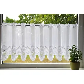 Stickereien Plauen Scheibengardine STICKEREIEN PLAUEN "Anika" Gr. 3, weiß, B:170cm H:35cm, Voile, Polyester, Gardinen, veredelt mit echter Plauener Spitze Stickerei