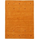 carpetfine Wollteppich Gabbeh Uni Gelb 140x200 cm | Moderner Teppich für Wohn- und Schlafzimmer