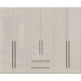 PLACES OF STYLE Kleiderschrank PLACES OF STYLE "Piano, UV lackiert, hochglänzend in beige oder weiß, FSC-zertifiziert", beige (beige hochglanz), B:272cm H:224cm T:56cm, Spanplatte, Schränke, Kleiderschrank Drehtürenschrank, in vielen Breiten, Höhe 224cm, mit Soft-Close