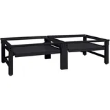 vidaXL Waschmaschinen-Podest 2 pcs Schwarz 124,5 x 61,5 x 32,5 cm
