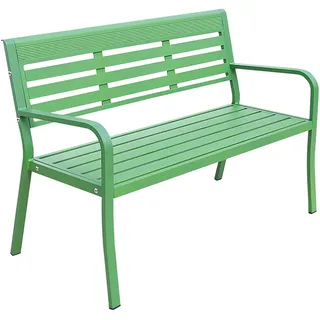 Gartenbank, Aluminium Bank Garten mit Rückenlehne und Armlehne, 2-Personen-Terrassenbank, Wetterfest, Einfaches und Modernes Design, Sowohl für Den Außen- Als Auch für Den Innenbereich Geeignet ( Colo