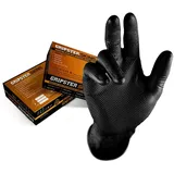 Gripster Skins Nitril-Einweghandschuhe, extra robust, 50 Packungen / 25 Paar, PPE Cat 3, Auto-Commercial, Nitril, Schwarz , X-Large / Size 10