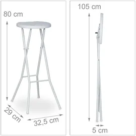 Relaxdays Barhocker klappbar BASTIAN Weiß