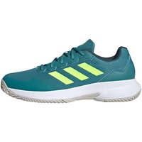 adidas Herren Gamecourt 2.0 Tennis Shoes Sneakers, Arctic Fusion/Lucid Lemon/FTWR White, 36 EU