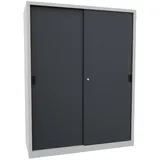 Pavoy Schiebetürenschrank, 1950x1500x600 mm, 8 Böden verzinkt, RAL 7035/7016