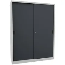 Pavoy Schiebetürenschrank, 1950x1500x600 mm, 8 Böden verzinkt, RAL 7035/7016