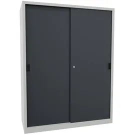 Pavoy Schiebetürenschrank, 1950x1500x600 mm, 8 Böden verzinkt, RAL 7035/7016