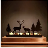 LuxusKollektion Dekohänger Kerzenhalter Adventskranz Metall Modern Schwarz DIY Deko Weihnachten