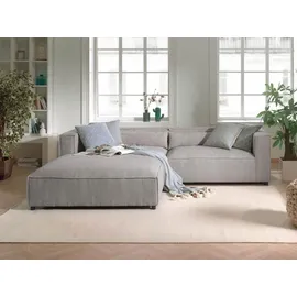 best mobilier Lisa Design Ela Ecksofa links, aus cordsamt zeitgenössischer stil - hellgrau