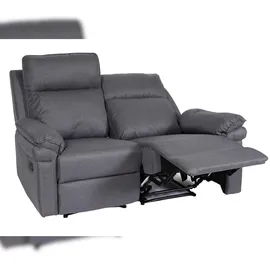 Mendler 2er Kinosessel HWC-L94, Relaxsessel Fernsehsessel Sofa, Armlehne Liegefunktion Nosagfederung Stoff/Textil ~ dunkelgrau