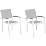 Beliani Pereta Gartenstuhl 55 x 60 x 85 cm grau/weiß 2 St.
