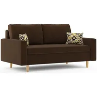 Sofa mit Schlaffunktion Schlafsofa mit Bettkasten ETNA 150x90cm Braun - Braun