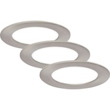 Briloner Di-Ka LED Einbauleuchte Flat-In 3er Set nickel-matt Ø 12 cm 7W