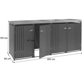 MCW Mülltonnenverkleidung O67 125 x 260 x 84 cm anthrazit